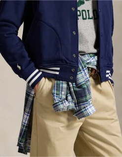 Logo Fleece Baseball Jacket