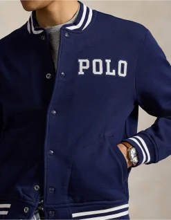 Logo Fleece Baseball Jacket