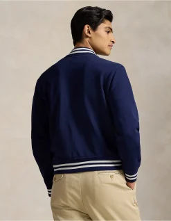 Logo Fleece Baseball Jacket