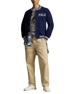 Logo Fleece Baseball Jacket