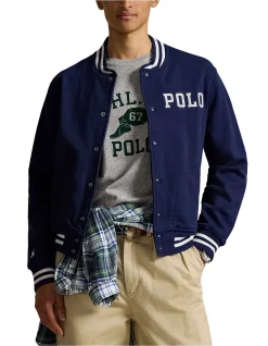 Logo Fleece Baseball Jacket