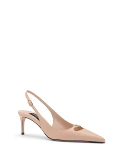 Lollo Silk Nappa Logo Slingback Pumps