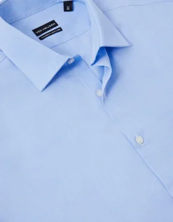 LONG SLEEVE EASY CARE END ON END TAILORED FIT COTTON SHIRT