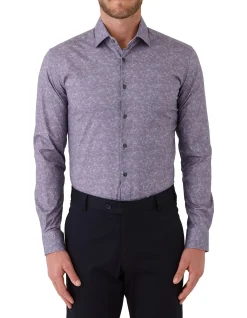 Long Sleeve GINKO LEAF Print Shirt
