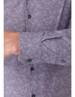 Long Sleeve GINKO LEAF Print Shirt