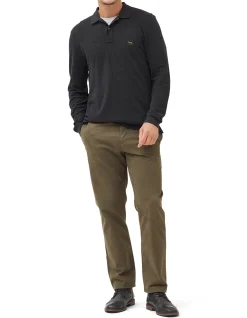LONG SLEEVE GUNN POLO - CHARCOAL