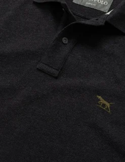 LONG SLEEVE GUNN POLO - CHARCOAL