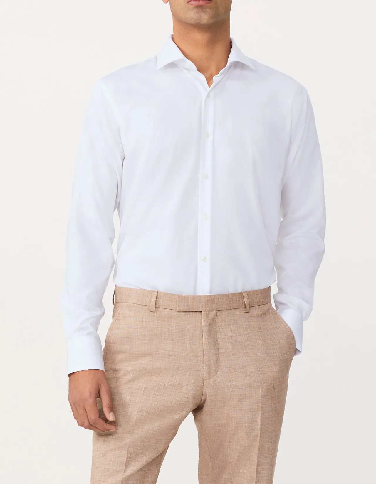 Long Sleeve Heritage Weave Double Cuff Shirt