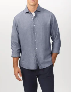 Long Sleeve NEVER Tuck Single Colour Tencel Blend Oxford Shirt