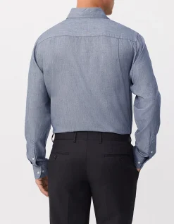 Long Sleeve NEVER Tuck Single Colour Tencel Blend Oxford Shirt