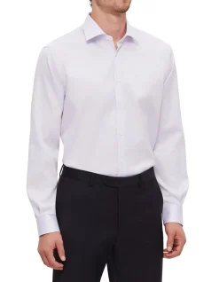 LONG SLEEVE NON IRON STRETCH COTTON SHIRT