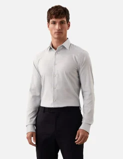 LONG SLEEVE REFINED COTTON STRETCH SLIM FIT SHIRT