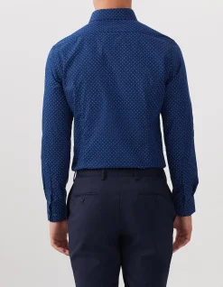 LONG SLEEVE SLIM FIT GEO PAISLEY PRINT COTTON SHIRT