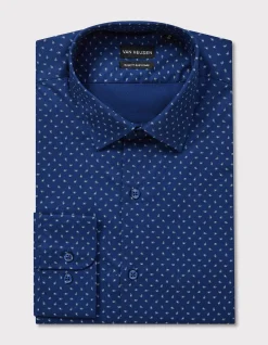 LONG SLEEVE SLIM FIT GEO PAISLEY PRINT COTTON SHIRT