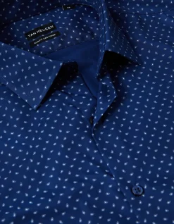 LONG SLEEVE SLIM FIT GEO PAISLEY PRINT COTTON SHIRT