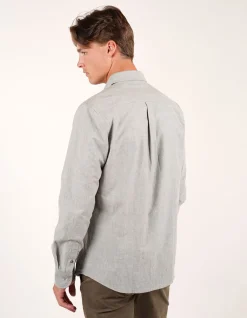 LONG SLEEVE SLIM FIT OXFORD BRUSHED COTTON SHIRT