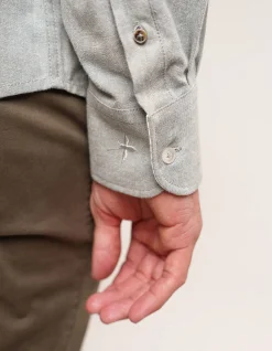 LONG SLEEVE SLIM FIT OXFORD BRUSHED COTTON SHIRT