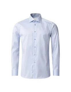 LONG SLEEVE SOLID SIGNATURE TWILL GEOMETRIC EFFECT SHIRT