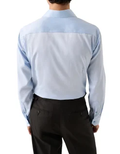 LONG SLEEVE SOLID SIGNATURE TWILL GEOMETRIC EFFECT SHIRT