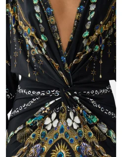 LONG SPLIT FRONT TWIST DRESS