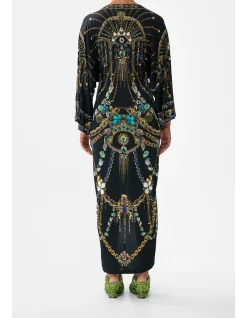 LONG SPLIT FRONT TWIST DRESS