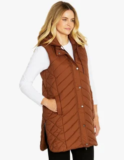 Longline Urban Utility Quilted Hooded Vest
