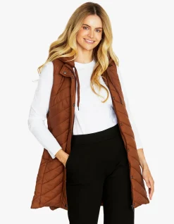 Longline Urban Utility Quilted Hooded Vest