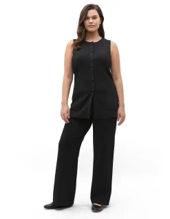 LONGLINE BOAT NECK KNIT VEST