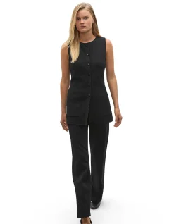 LONGLINE BOAT NECK KNIT VEST