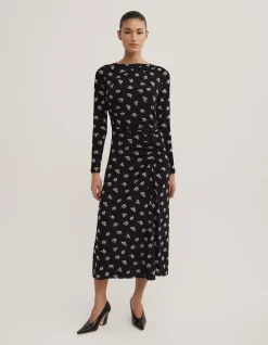 Longsleeve Ruched Mesh Dress