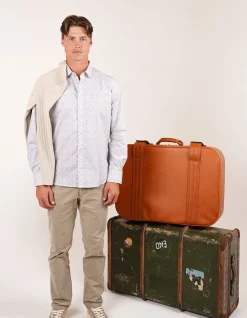LONG SLEEVE ALPINE PEACHED COTTON SLIM FIT SHIRT