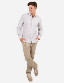 LONG SLEEVE ALPINE PEACHED COTTON SLIM FIT SHIRT