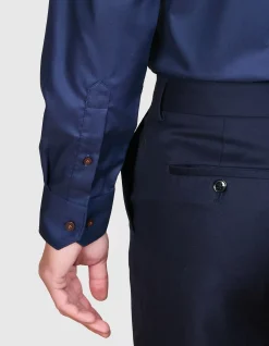 LONG SLEEVE BOTTONE CIOCCOLATO SLIM FIT SHIRT