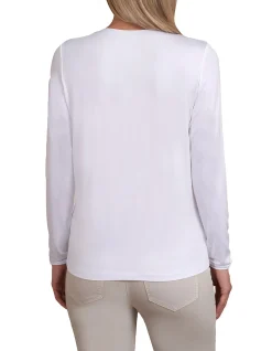 LONG SLEEVE CREW NECK TEE - WHITE