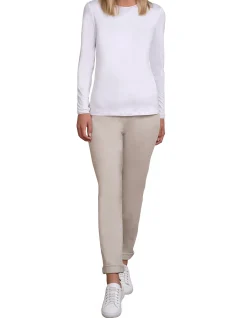 LONG SLEEVE CREW NECK TEE - WHITE