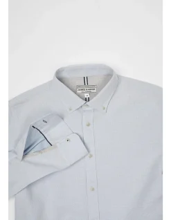 Long Sleeve Diamond Texture Cotton Shirt