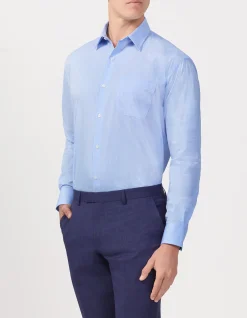 LONG SLEEVE EASY CARE END ON END CLASSIC FIT COTTON SHIRT