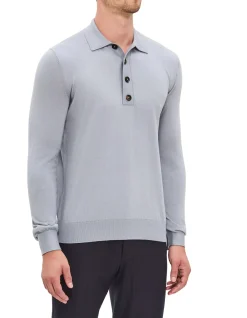 LONG SLEEVE FINE COTTON AND CASHMERE POLO SHIRT