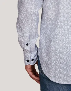 Long Sleeve FOLLONICA Print Linen Blend Shirt