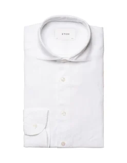 LONG SLEEVE LINEN BAND COLLAR SHIRT