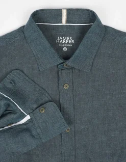 LONG SLEEVE LINEN BLEND LINEN COTTON SHIRT