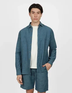 LONG SLEEVE LINEN BLEND LINEN COTTON SHIRT