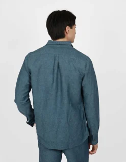 LONG SLEEVE LINEN BLEND LINEN COTTON SHIRT