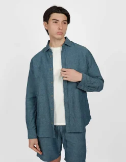 LONG SLEEVE LINEN BLEND LINEN COTTON SHIRT