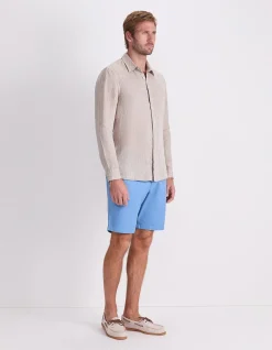 LONG SLEEVE LINEN YARN-DYED SHIRT
