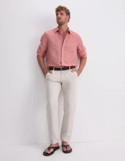 LONG SLEEVE LINEN YARN-DYED SHIRT