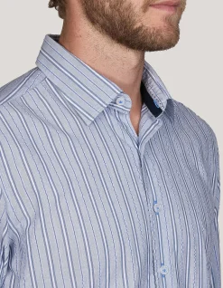 Long Sleeve MASSA Tencel Stripe Shirt