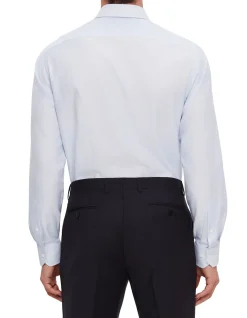 LONG SLEEVE MICRO TEXTURED COTTON SHIRT