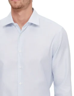 LONG SLEEVE MICRO TEXTURED COTTON SHIRT