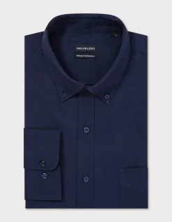 LONG SLEEVE NEVERTUCK FIT WASHED POPLIN COTTON SHIRT
